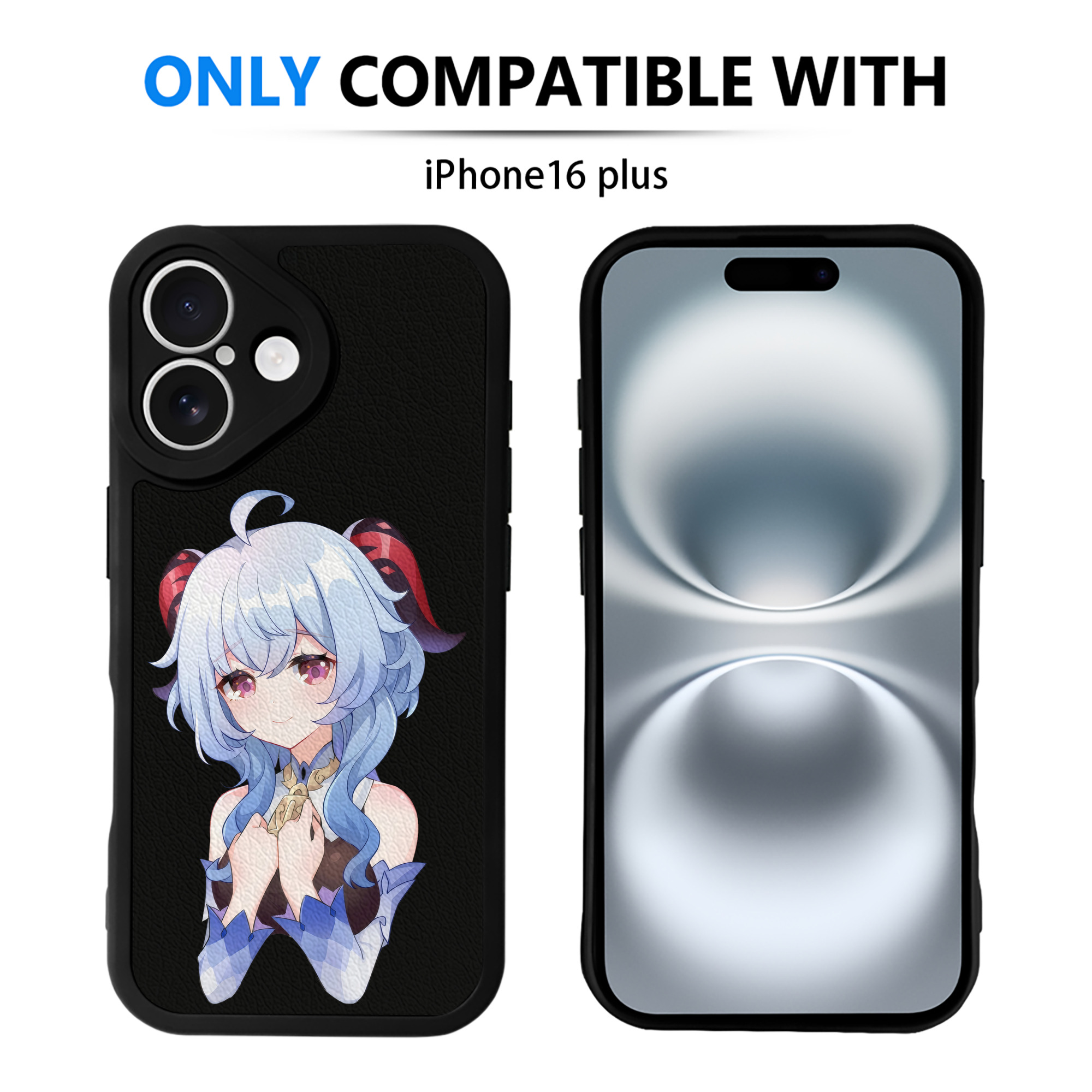 げんし神 甘雨 かんう genshin Ganyu 【iPhone 16シリーズ対応】シリコンスマホケース（レザー調） 材質：シリコン